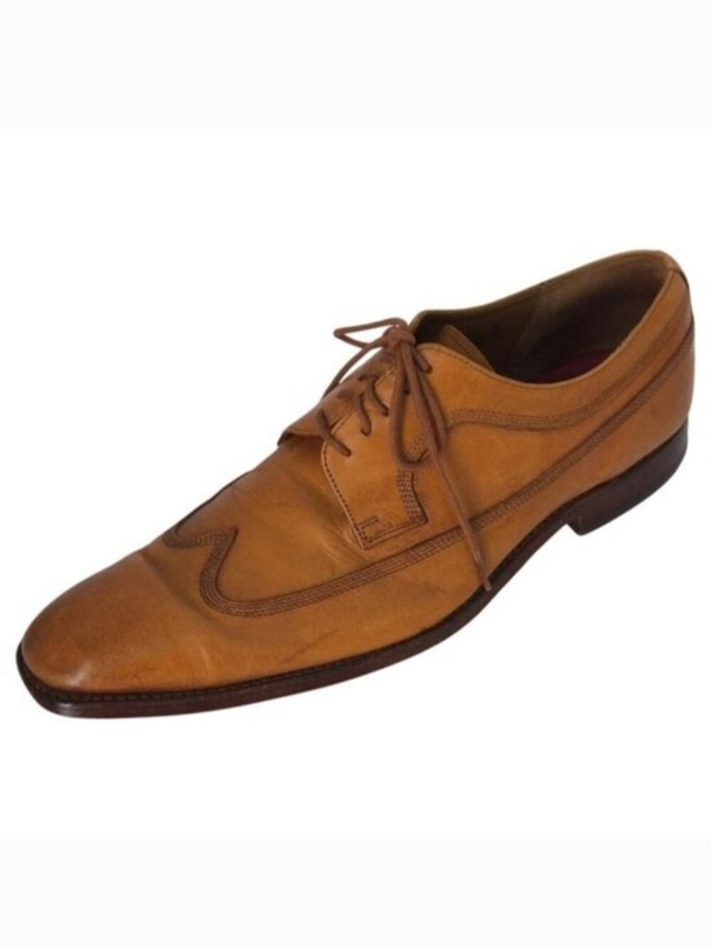 Grenson Tan Brown Leather Wingtip Oxford‎ Dress Shoes- Men's 12